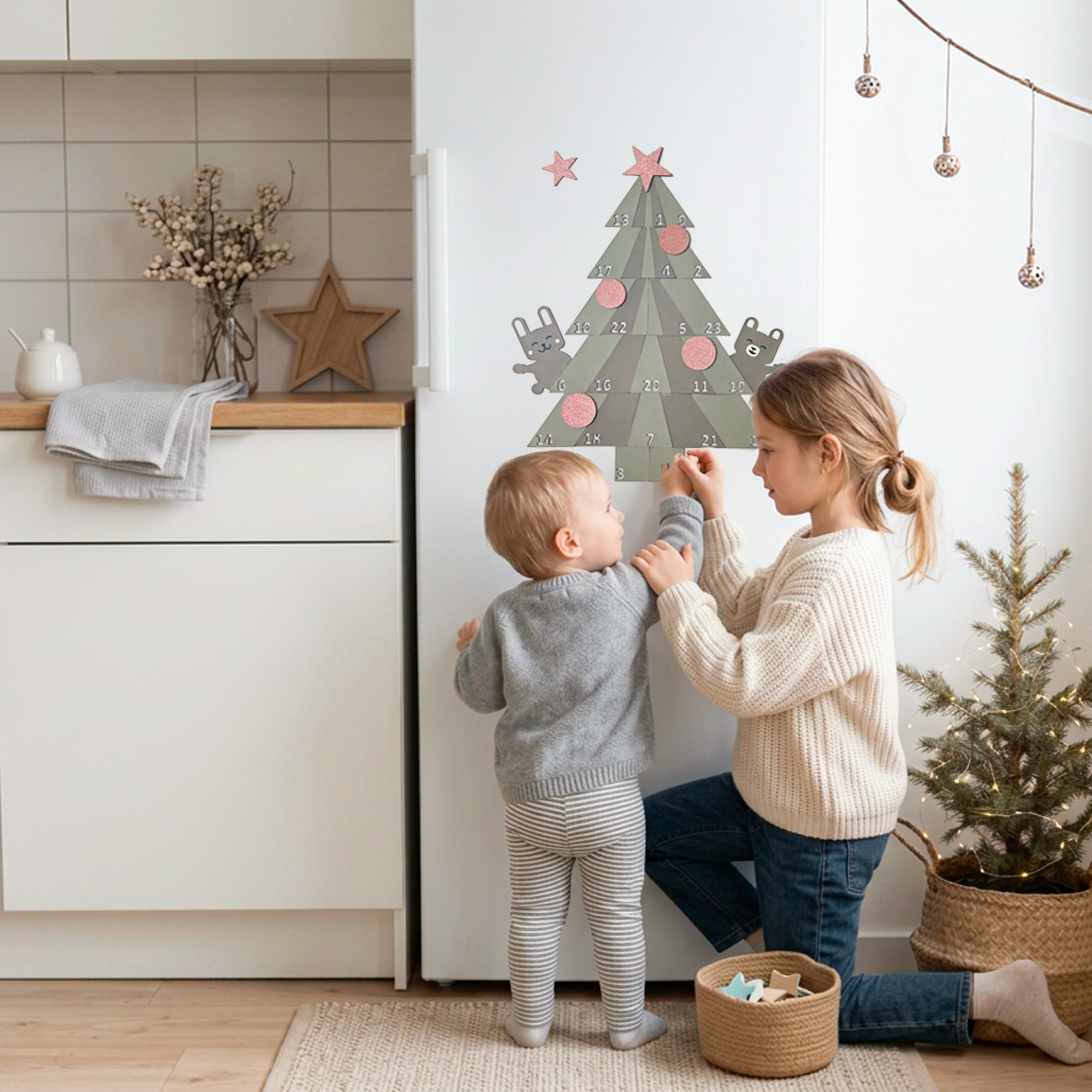 Magneettinen joulukalenteri – 24 jouluista puuhaa perheelle