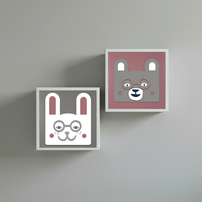 Magnetic Friends: Beary & Bunny - Kuutiokaappi
