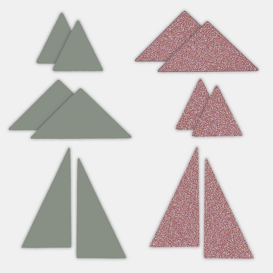 Shappy Shapes - Glitter - Kolmiomagneetit 12 kpl