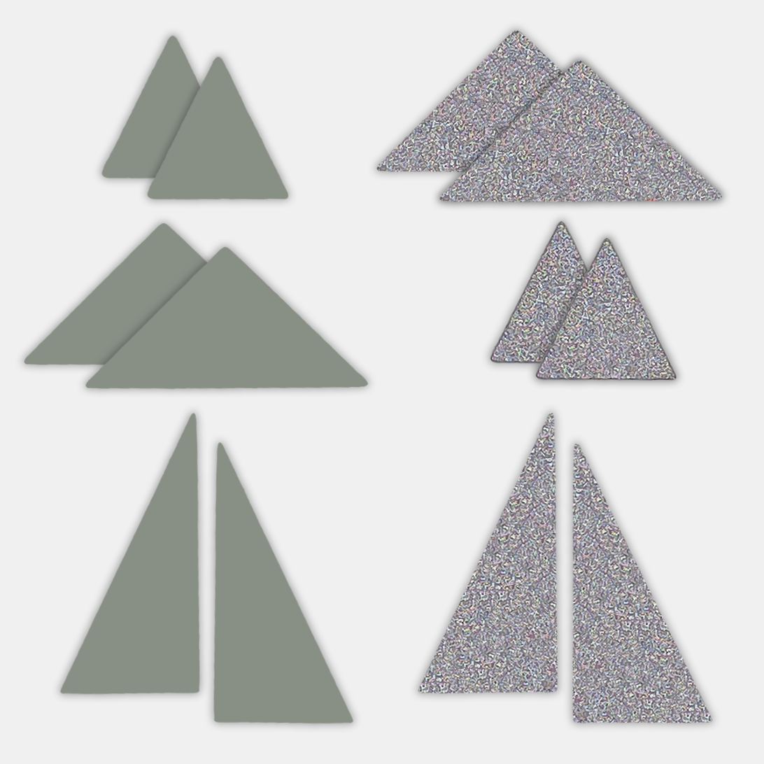 Shappy Shapes - Glitter - Kolmiomagneetit 12 kpl