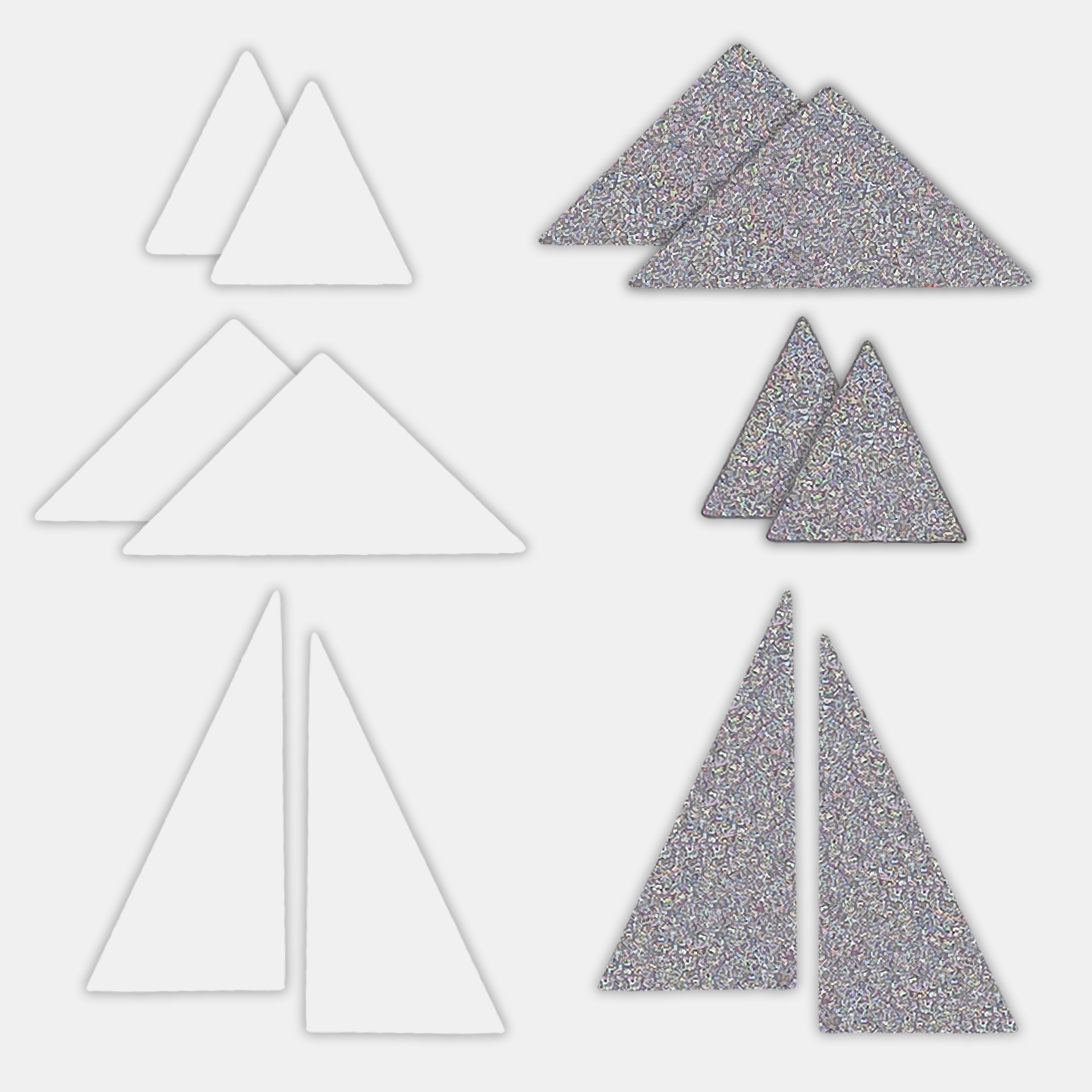 Shappy Shapes - Glitter - Kolmiomagneetit 12 kpl